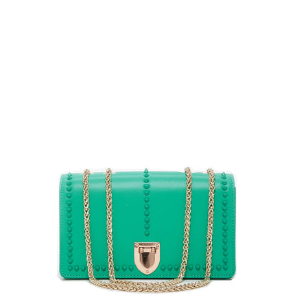 Josie Green Leather Bag With Chain Strap