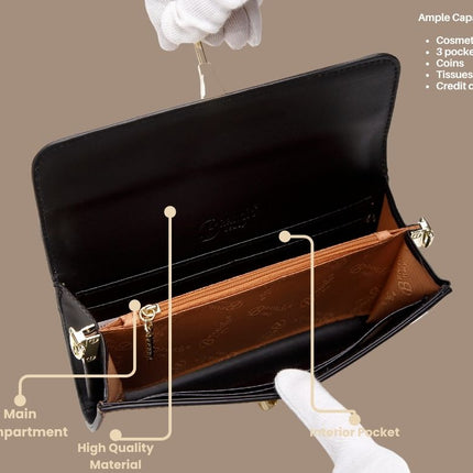Brangio Italy Glossy Luxury Clutch & Wallet Crossbody Purse