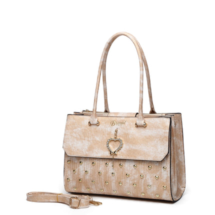 Brangio Italy Elegant Glow Heart Satchel Bag