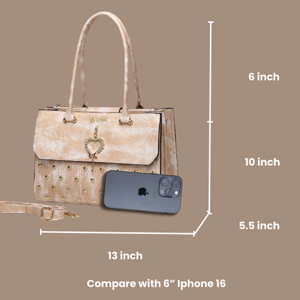Brangio Italy Elegant Glow Heart Satchel Bag
