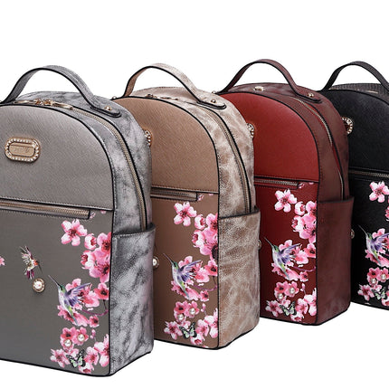 Hummingbird Crystal Laced Vegan Backpack + Wallet