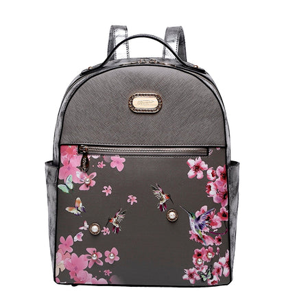Hummingbird Crystal Laced Vegan Backpack + Wallet