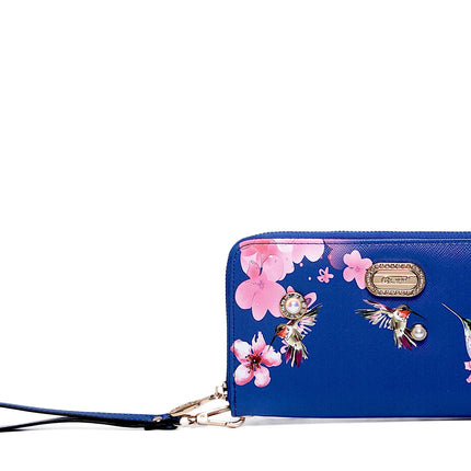 Hummingbird Bloom Vegan Leather Handle Bag + Wallet