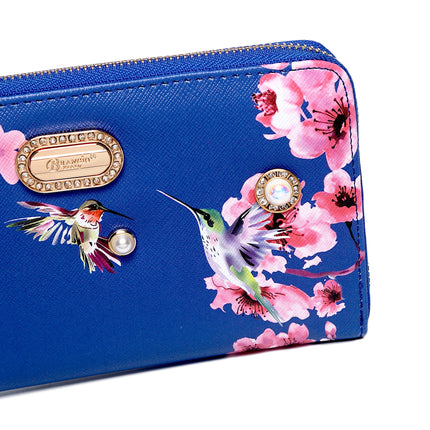 Brangio Luxe Hummingbird Floral Satchel/Wallet Set