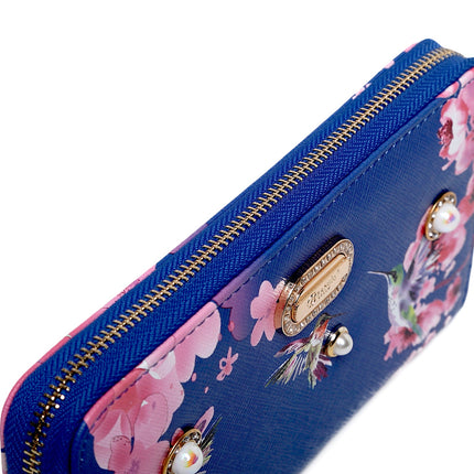 Hummingbird Bloom Vegan Leather Handle Bag + Wallet