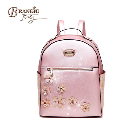 Twinkle Cosmos Floral Fashion Backpack + Wallet Set