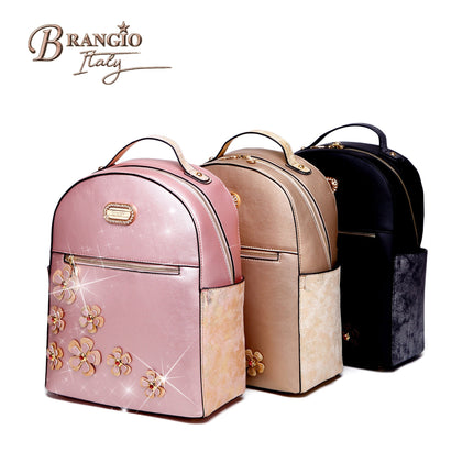 Twinkle Cosmos Floral Fashion Backpack + Wallet Set