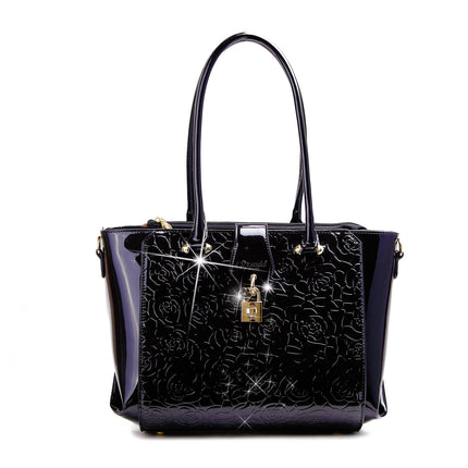 Brangio Italy Elegant Floral Embossed Designer Handbag