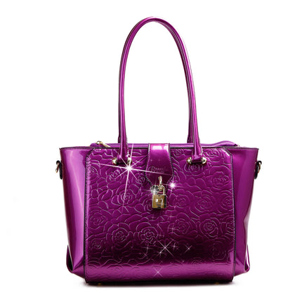 Brangio Italy Elegant Floral Embossed Designer Handbag