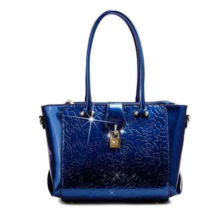 Brangio Italy Elegant Floral Embossed Designer Handbag