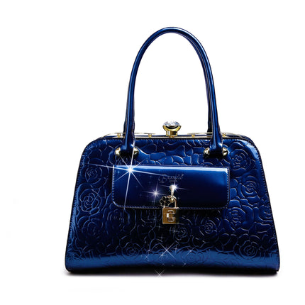 Brangio Italy Elegant Luxury Floral Embossed Designer Handbag
