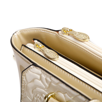 Brangio Italy Elegant Floral Embossed Designer Handbag