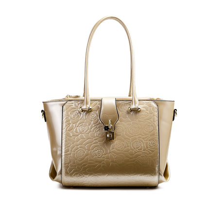 Brangio Italy Elegant Floral Embossed Designer Handbag
