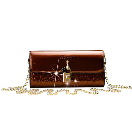 Brangio Italy Floral Embossed Clutch Wallet – Luxury Chain Crossbody Evening Bag