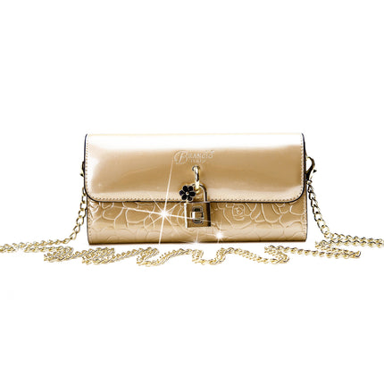 Brangio Italy Floral Embossed Clutch Wallet – Luxury Chain Crossbody Evening Bag