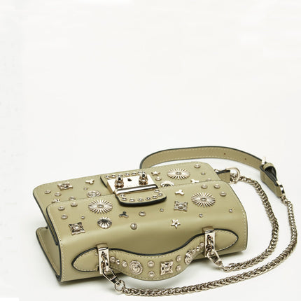 Small Leather Crossbody Bag Sage Green Purse
