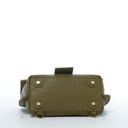 Leather Backpack for Women Convertible Crossbody Bag Olive Green Purse