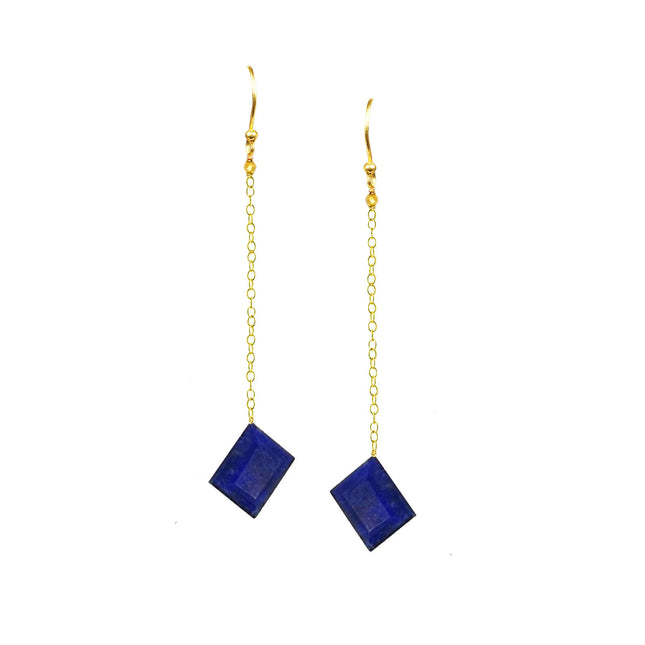 Lapis Lazuli Long Dangle Earrings