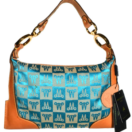 Misty Genuine Cowhide Leather Monogram Shoulder Bag With Front Pocket  [Made in Italy]