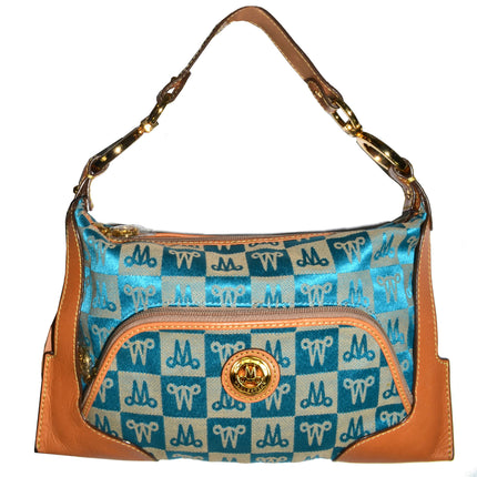 Misty Genuine Cowhide Leather Monogram Shoulder Bag With Front Pocket  [Made in Italy]