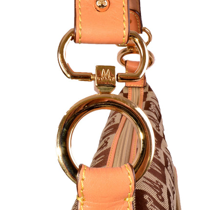 Misty Genuine Cowhide Leather Monogram Hobo Shoulder Bag  [Made in Italy]