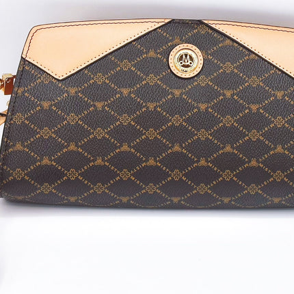 Misty Milan Monogram Clutch Genuine Leather Crossbody Bag  [Made in Italy]