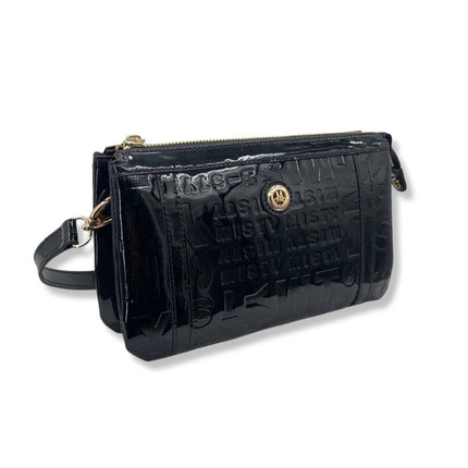 Misty Metallic Shine  Genuine Leather Crossbody   [Made in Italy]