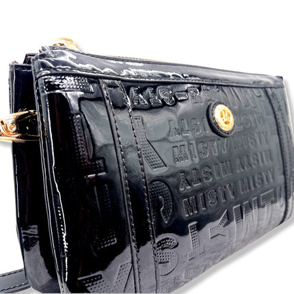 Misty Metallic Shine  Genuine Leather Crossbody   [Made in Italy]