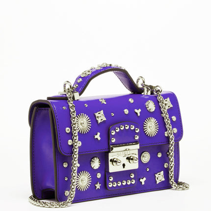 Studded Small Leather Crossbody Bag Royal Blue Purse  Women's Handbag