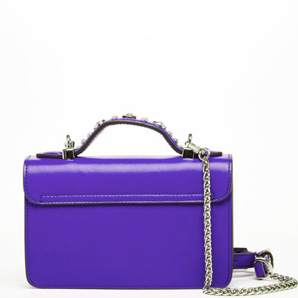 Studded Small Leather Crossbody Bag Royal Blue Purse  Women's Handbag