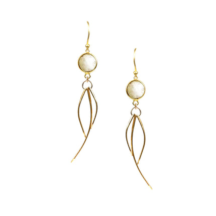 Rainbow Moonstone Dangle Earrings