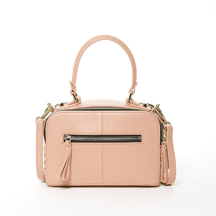SUSU Woven Leather Crossbody Bag Pink Purse Women's Handbag