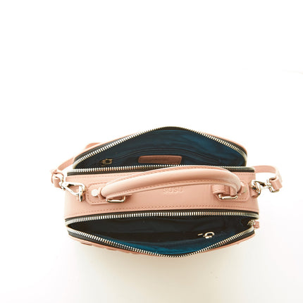 SUSU Woven Leather Crossbody Bag Pink Purse Women's Handbag
