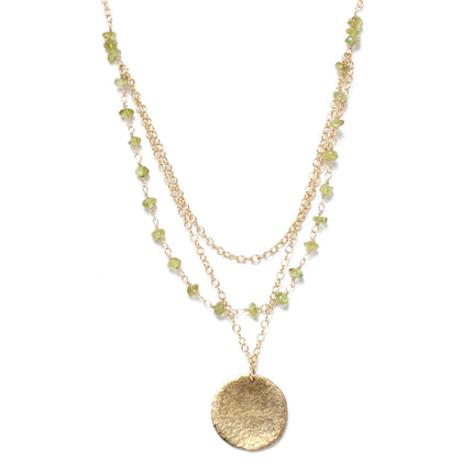 Triple Strand Peridot Necklace