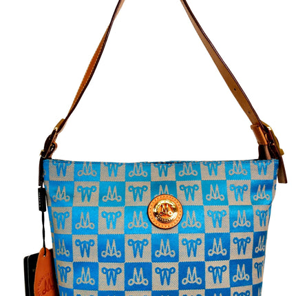 Misty Genuine Cowhide Leather Monogram Shoulder Bag  [Made in Italy]