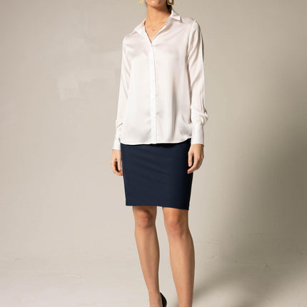 Elegance Silk Shirt in White