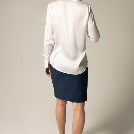 Elegance Silk Shirt in White