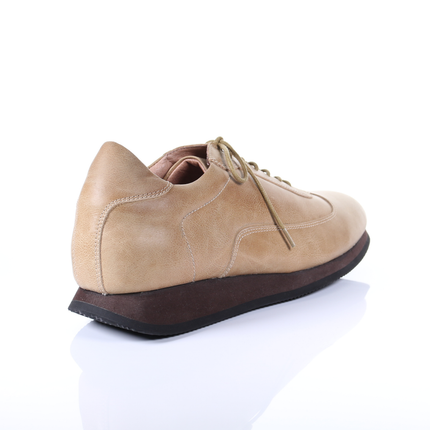 Men's Style Lace Up Leather Casual Shoes (Beige)