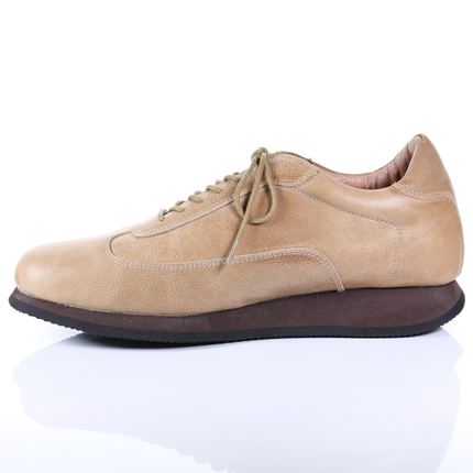 Men's Style Lace Up Leather Casual Shoes (Beige)