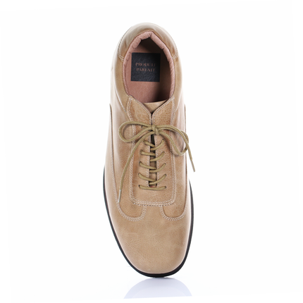 Men's Style Lace Up Leather Casual Shoes (Beige)