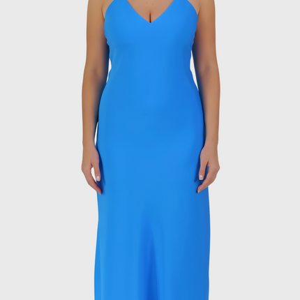 The Tropea Dress – Italian Silk in Cobalt Blue