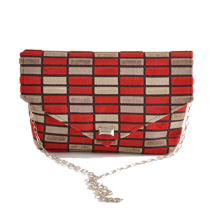 Block Red Envelope Clutch