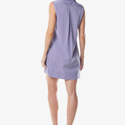 Italian Cotton Sleeveless Dress in Purple
