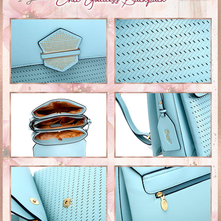 Brangio Italy Woven Luxury Metallic Fashion Backpack