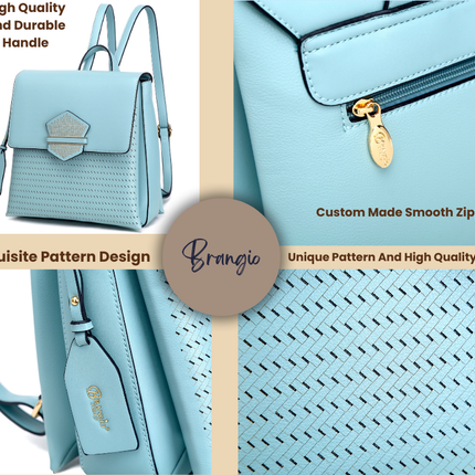 Brangio Italy Woven Luxury Metallic Fashion Backpack