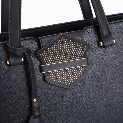 Brangio Stylish Perforated Tote Bag+Wallet 2pcs/Matching Set