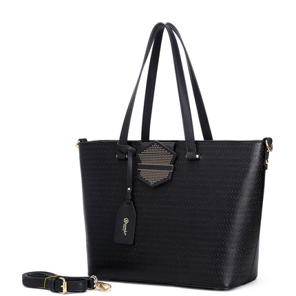 Brangio Stylish Perforated Tote Bag+Wallet 2pcs/Matching Set