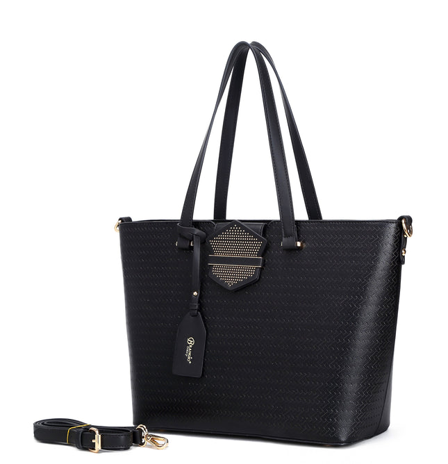 Brangio Stylish Perforated Tote Bag+Wallet 2pcs/Matching Set