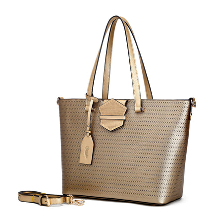 Brangio Stylish Perforated Tote Bag+Wallet 2pcs/Matching Set