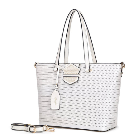 Brangio Stylish Perforated Tote Bag+Wallet 2pcs/Matching Set